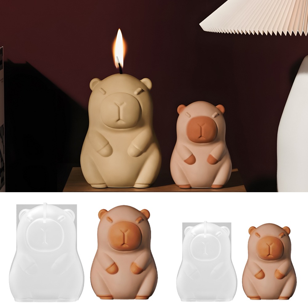Candle Making Easy - Stehende Capybara-Duftkerze, Silikonform, 3D-Tierharz, Gipsherstellung, handgefertigter