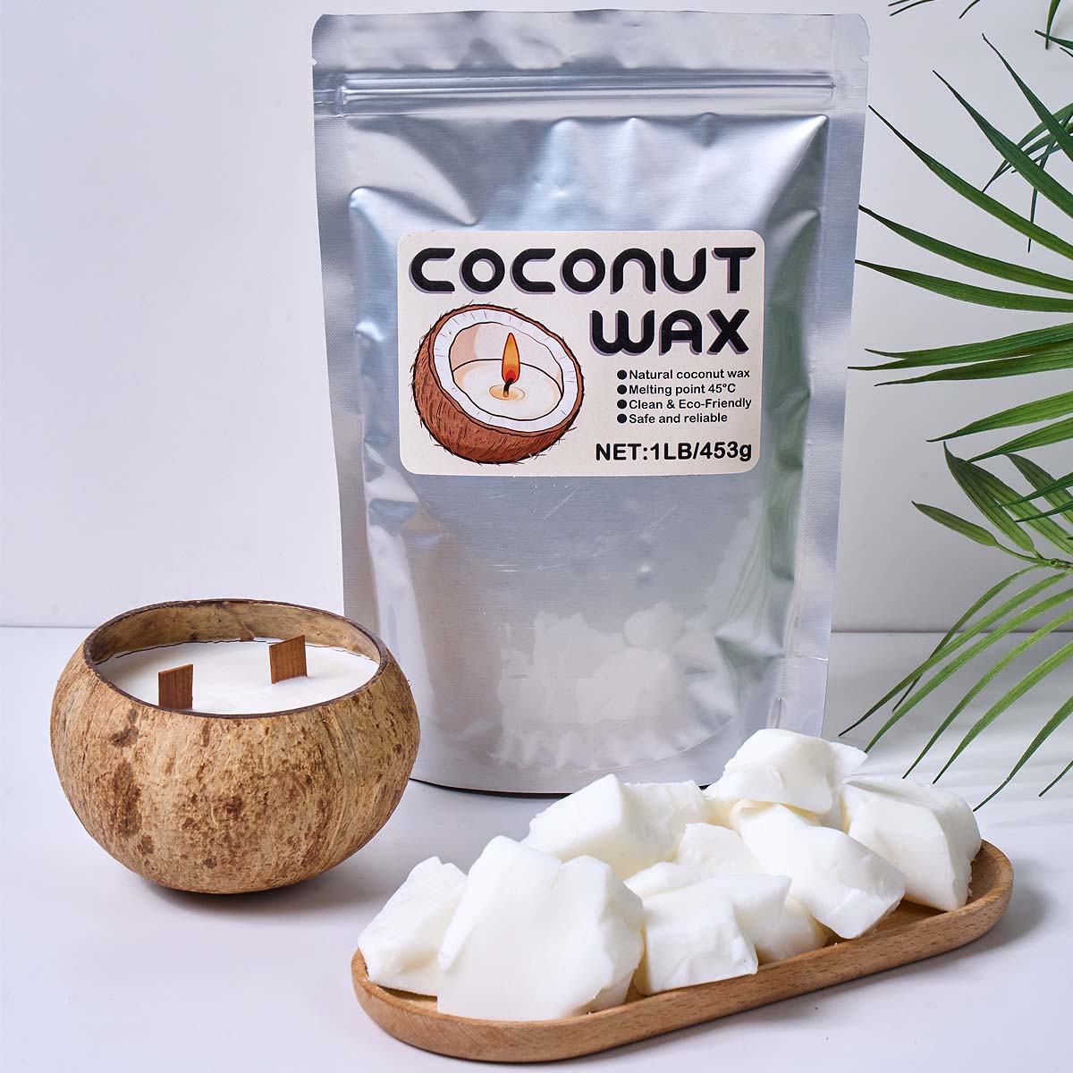 1LB Weißes Kokosnusswachs, nat – Coconut Wax Flake Bewertung und Preis